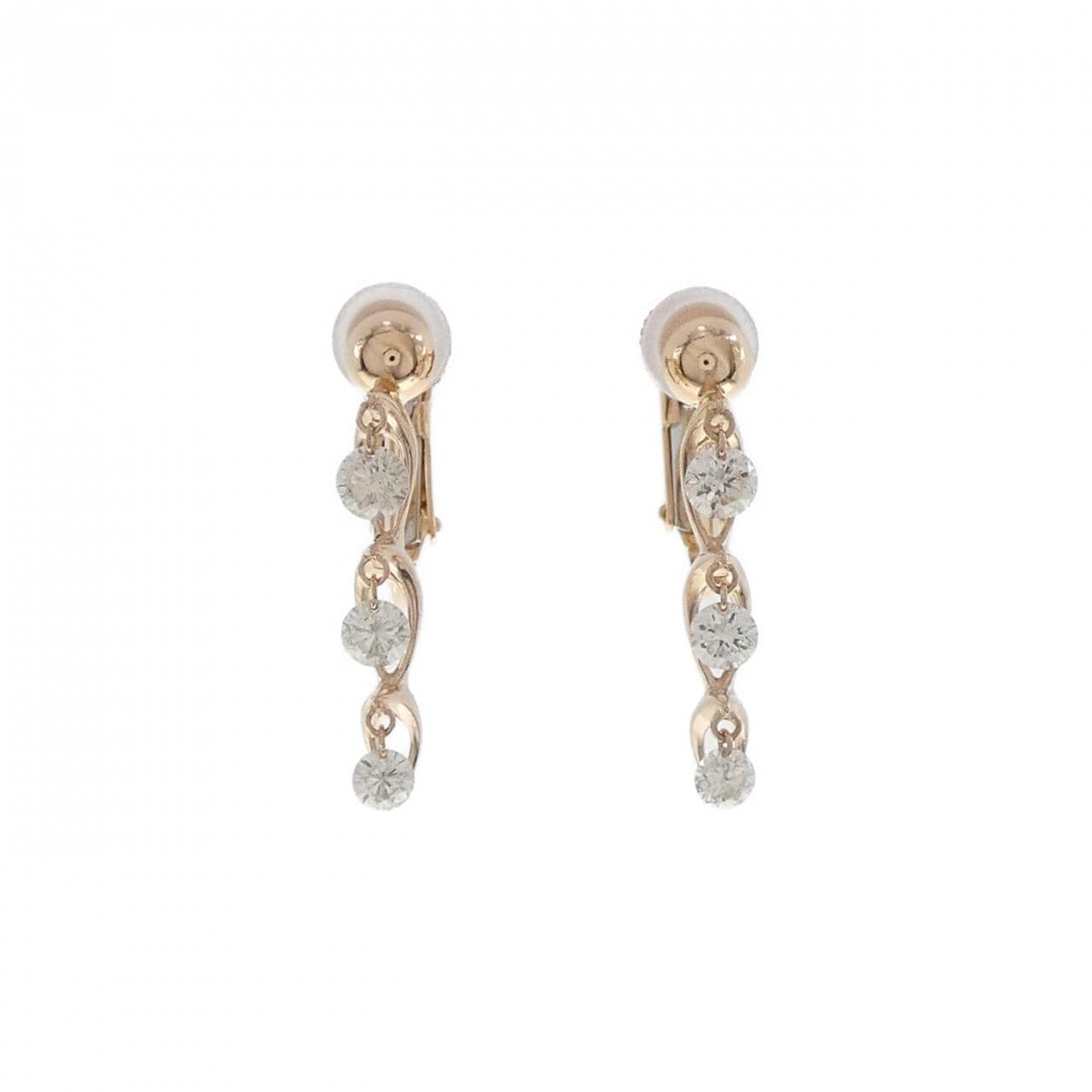 K18PG Three-color Diamond earrings 0.60CT