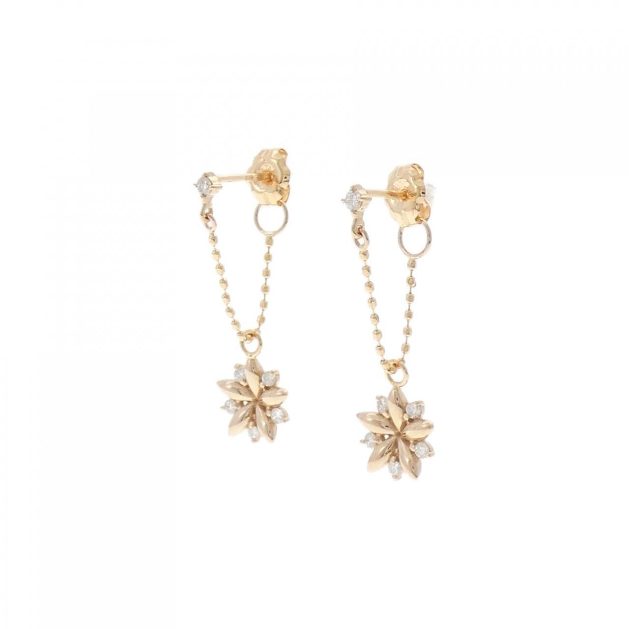 K18PG Diamond earrings 0.12CT