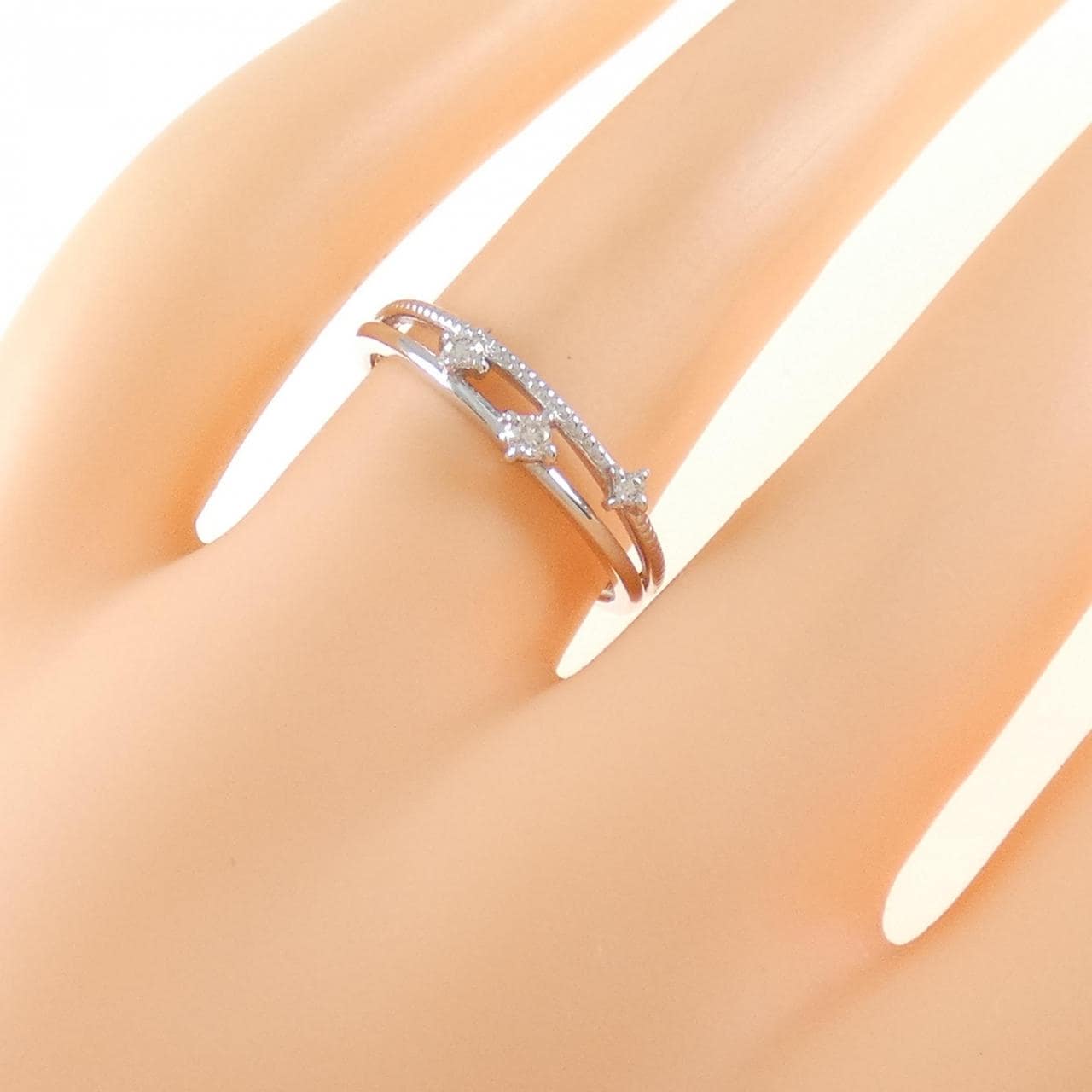 K18WG ダイヤモンド リング 0.06CT