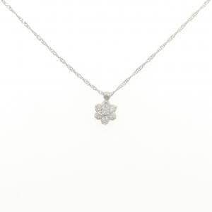 PT850 フラワー ダイヤモンド ネックレス 0.15CT