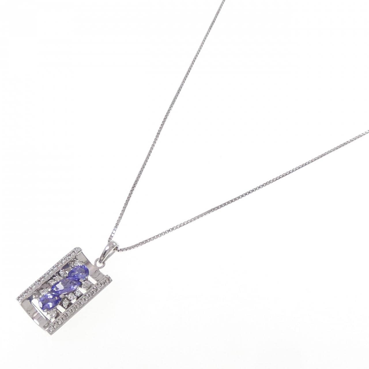 K18WG タンザナイト ネックレス 1.30CT