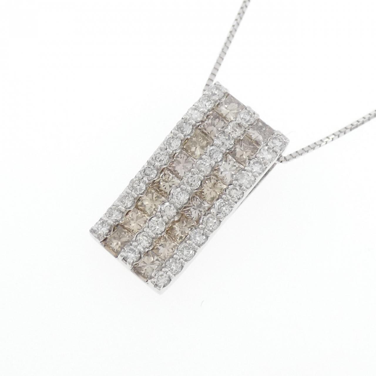 K18WG ダイヤモンド ネックレス 2.00CT