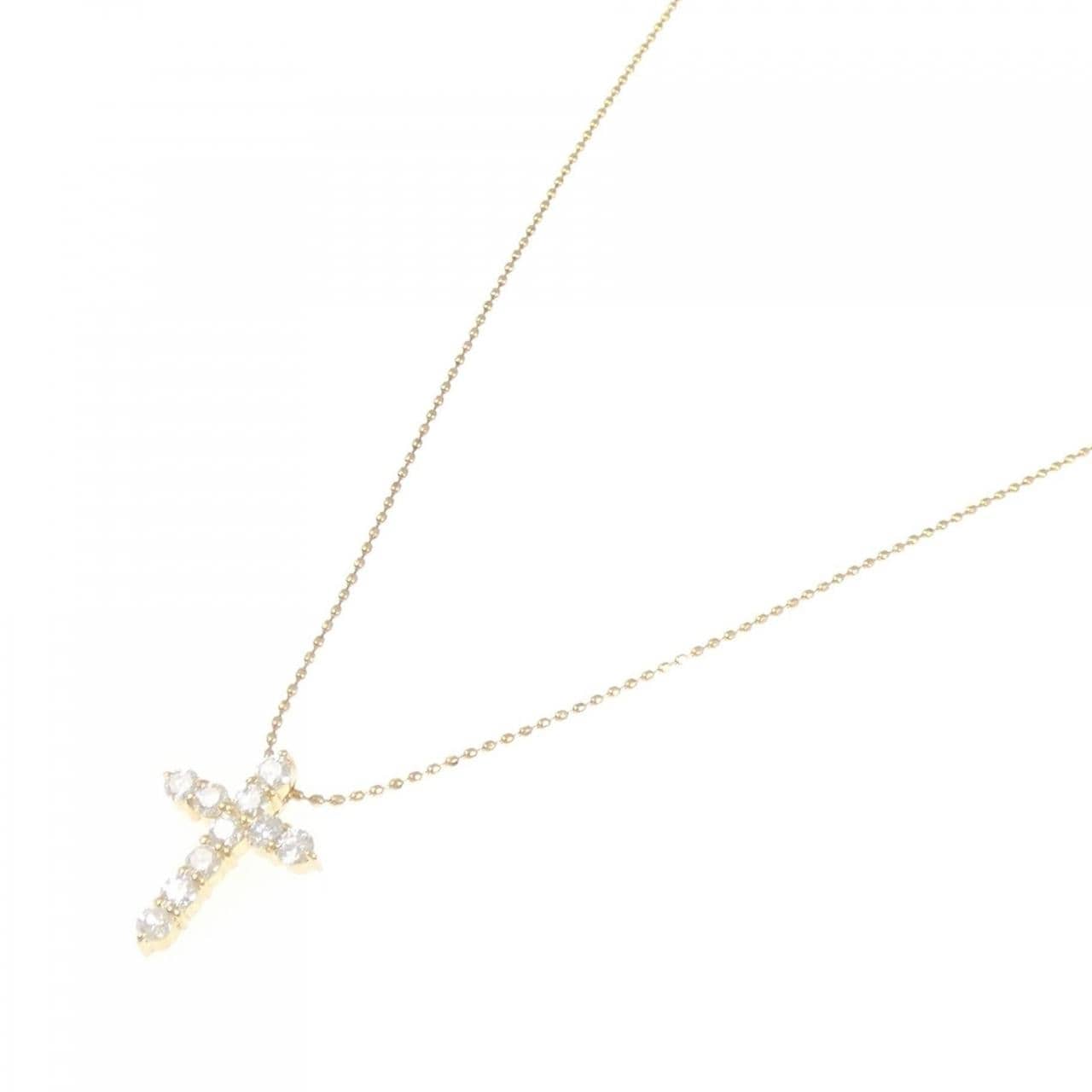 K18YG クロス ダイヤモンド ネックレス 0.50CT