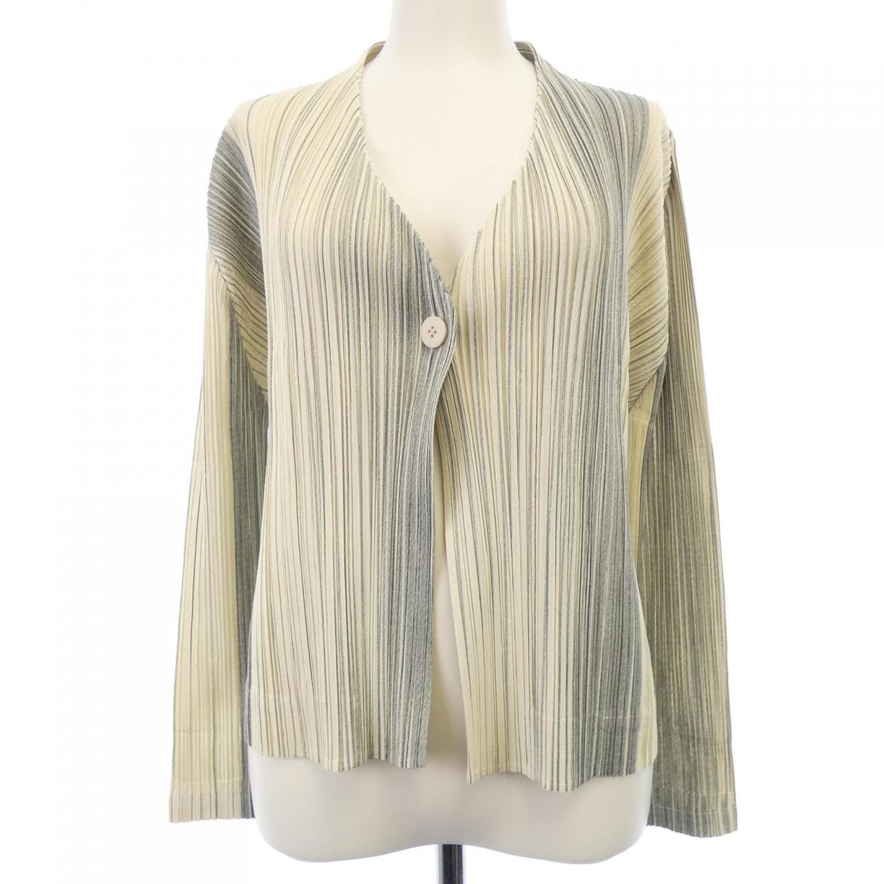 プリーツプリーズ PLEATS PLEASE 2018 グラデーションストライプ PP83-JD672 7573091 カーディガン