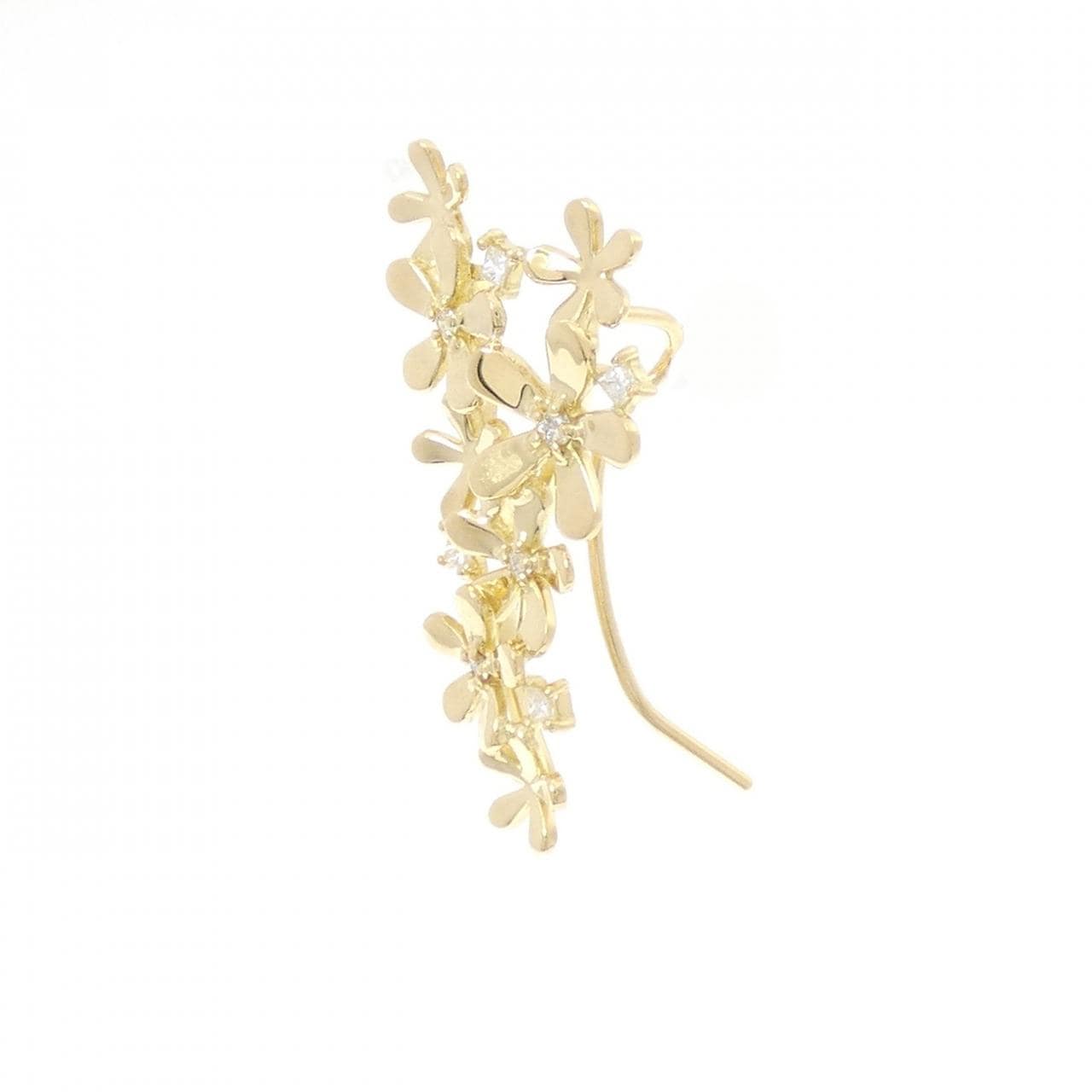 アーカー フラワー ダイヤモンド ピアス 0.11CT 片耳