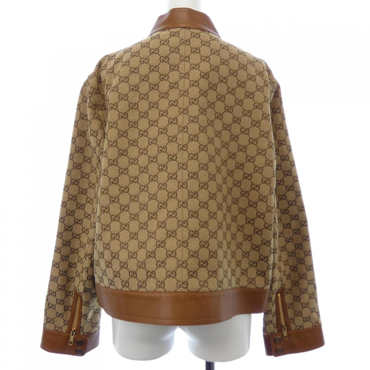 グッチ GUCCI レザー トリム GGキャンバス 681034 Z8AV6 ジャケット