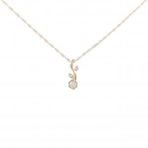 K18PG フラワー ダイヤモンド ネックレス 0.08CT