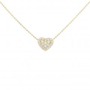 K18YG ハート パヴェ ダイヤモンド ネックレス 0.60CT