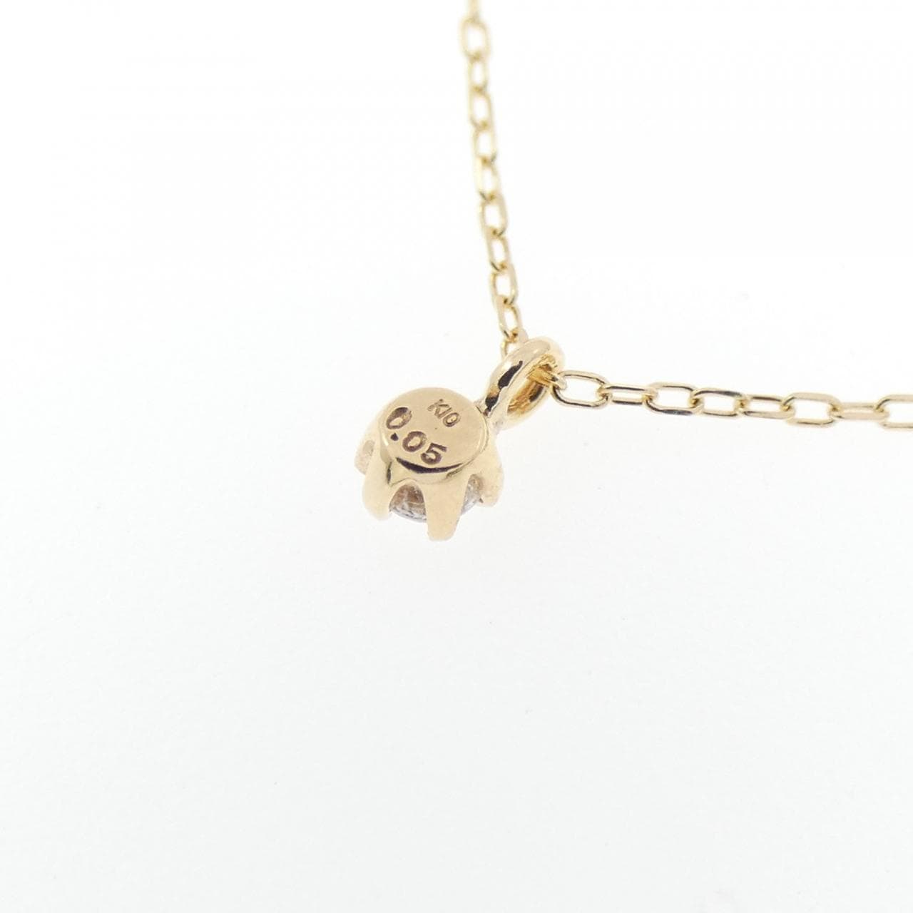 K10YG ソリティア ダイヤモンド ネックレス 0.05CT