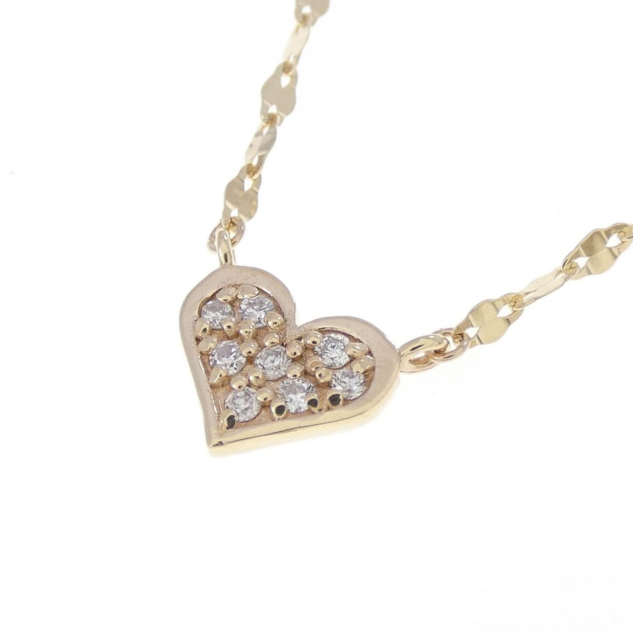 K10YG ハート ダイヤモンド ネックレス 0.04CT