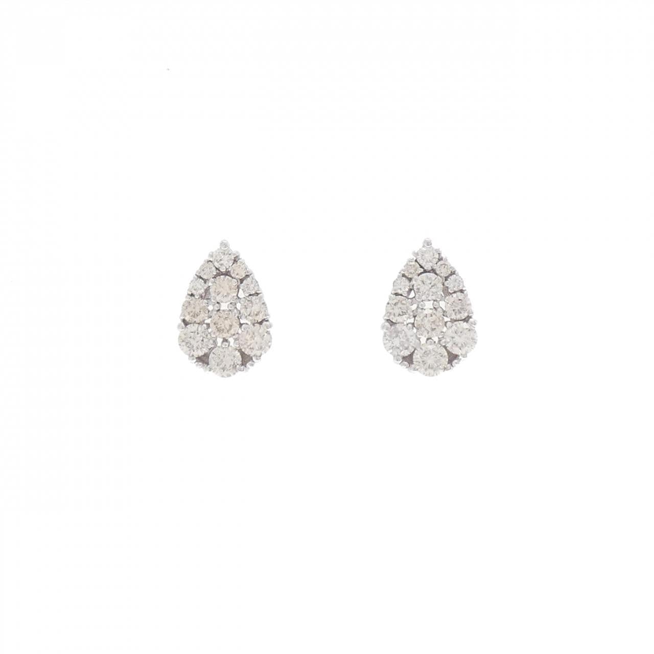 K18WG ダイヤモンド ピアス 0.70CT