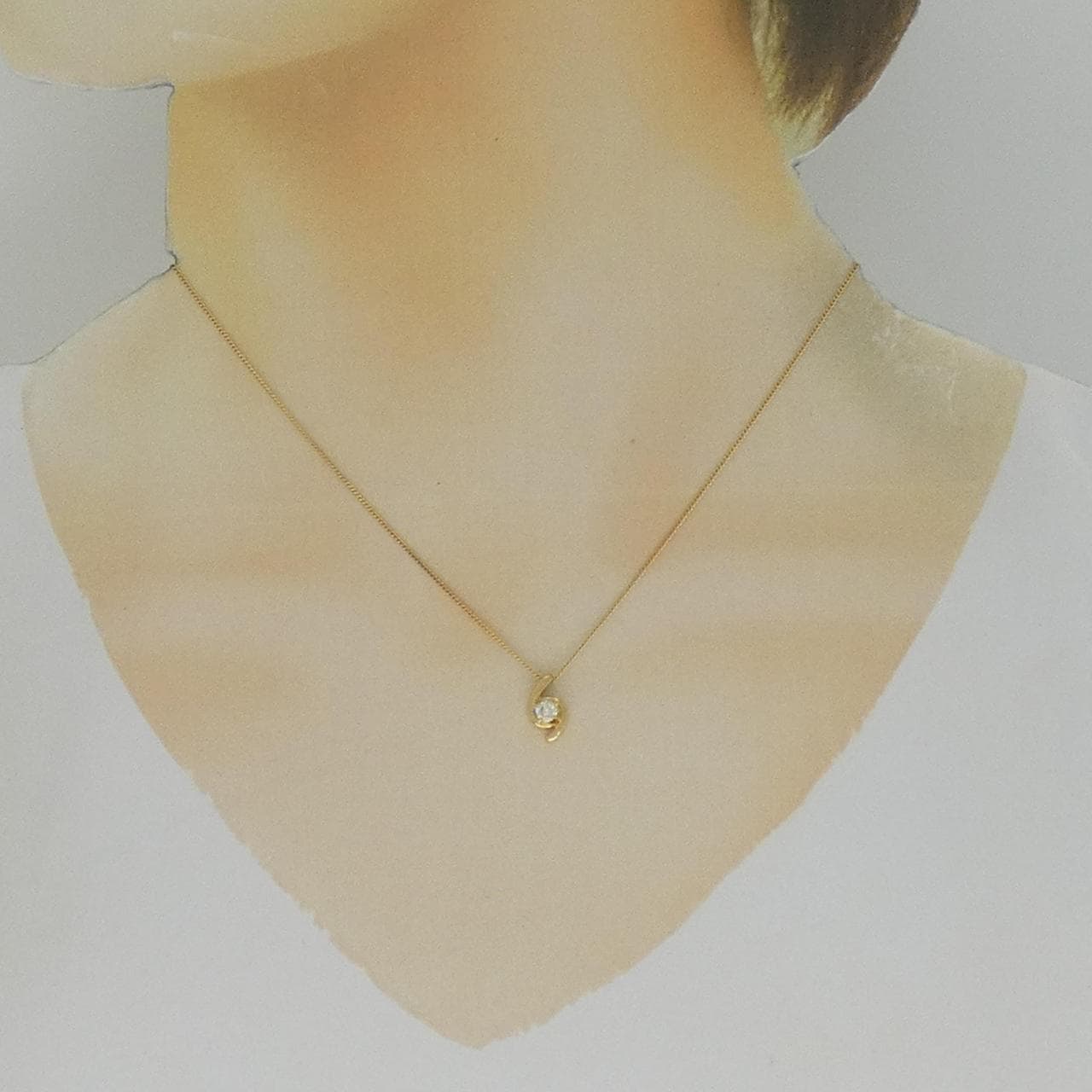 K18YG ダイヤモンド ネックレス 0.13CT