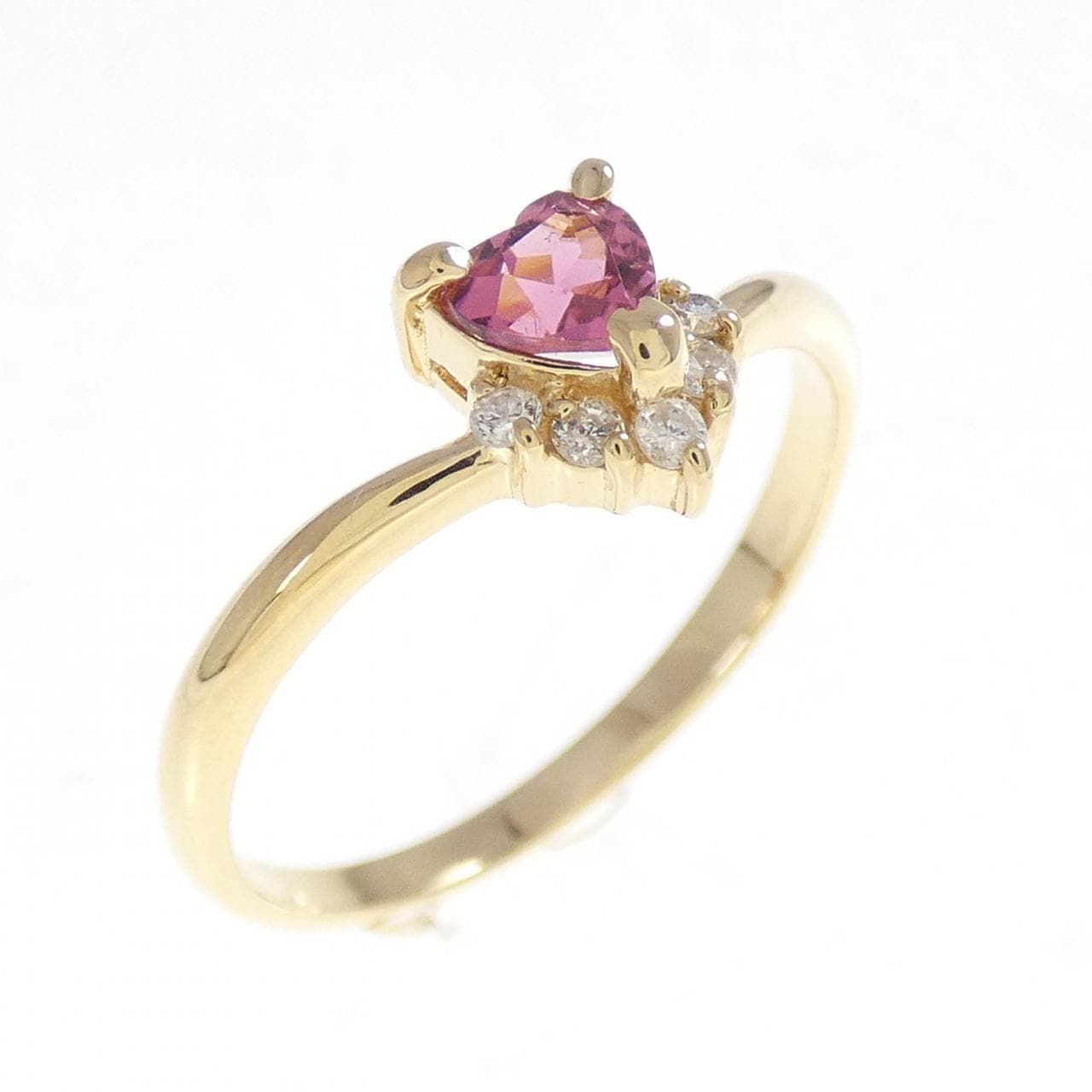 K18YG ハート トルマリン リング