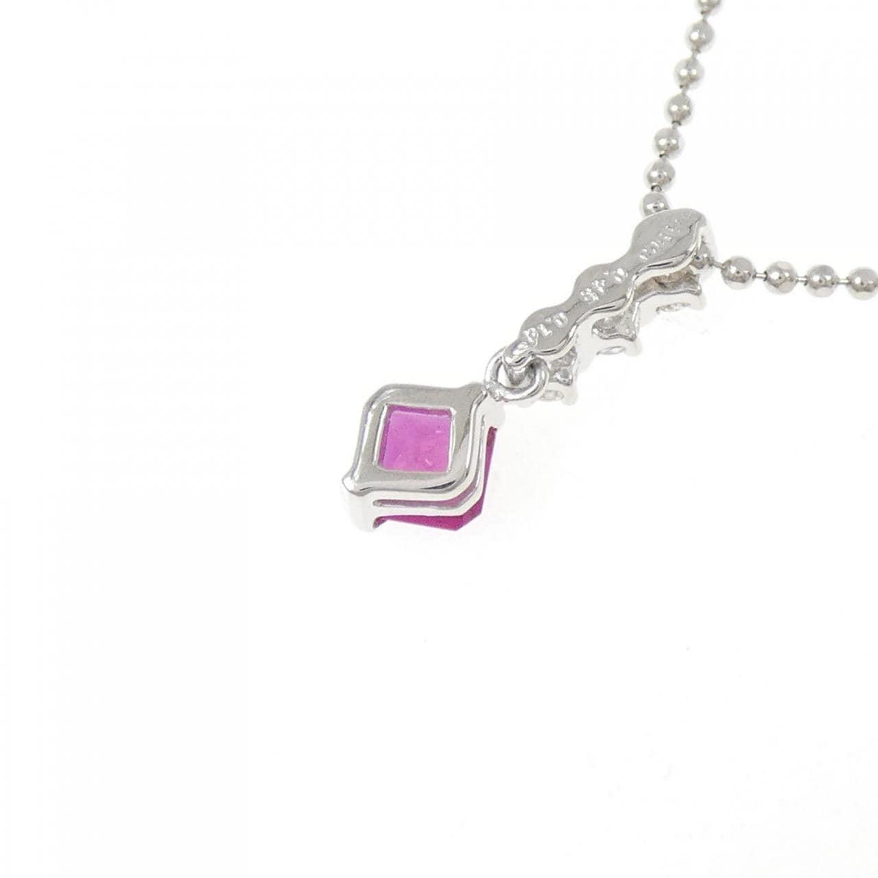 PT900/PT850 ルビー ネックレス 0.45CT