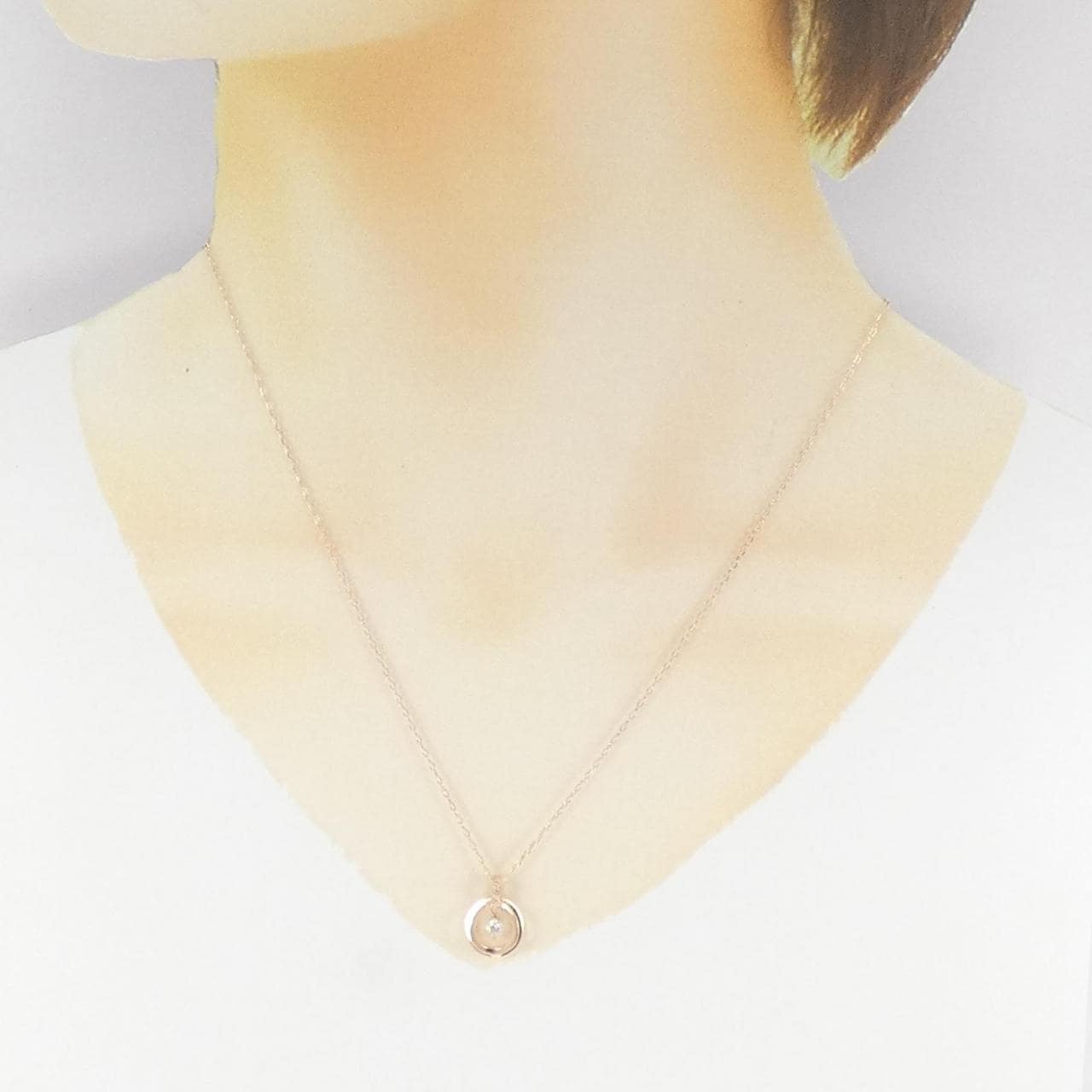 K10PG ダイヤモンド ネックレス 0.10CT
