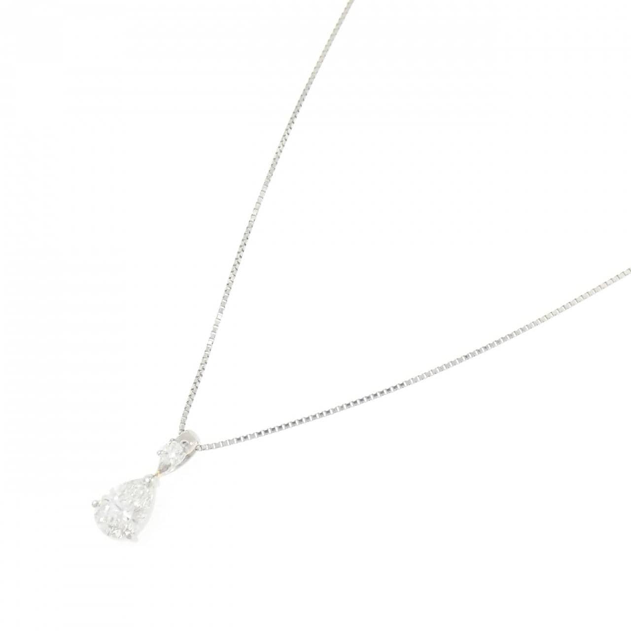 PT900/PT850 ダイヤモンド ネックレス 0.848CT E SI2 ペアシェイプ