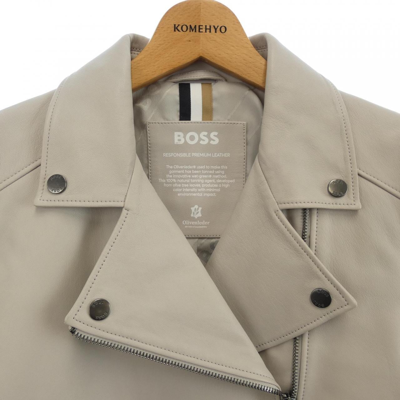 ヒューゴボス HUGO BOSS レザーライダースジャケット
