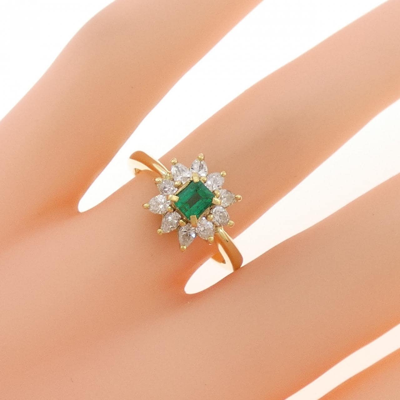 K18YG エメラルド リング 0.31CT