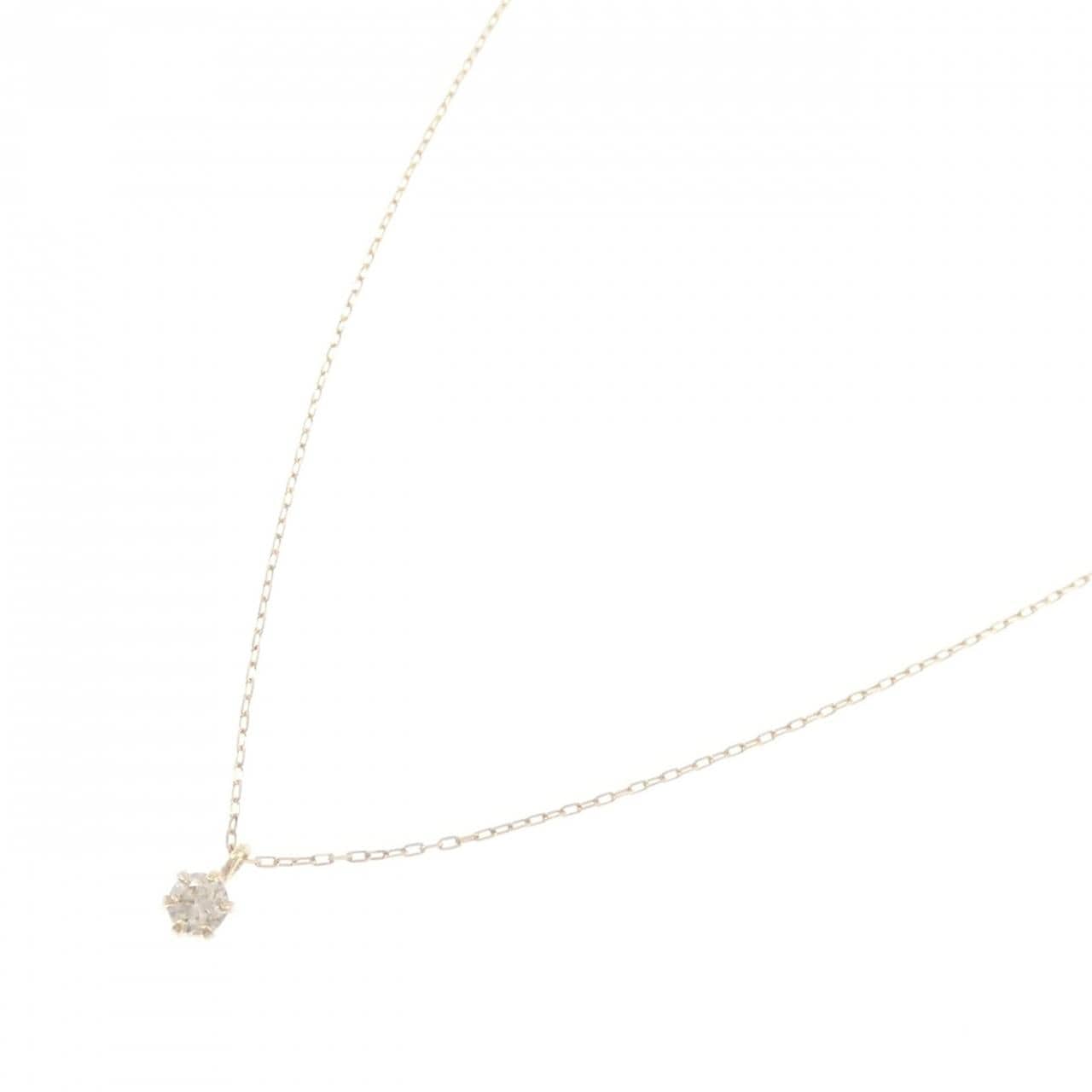 K10YG ソリティア ダイヤモンド ネックレス 0.09CT