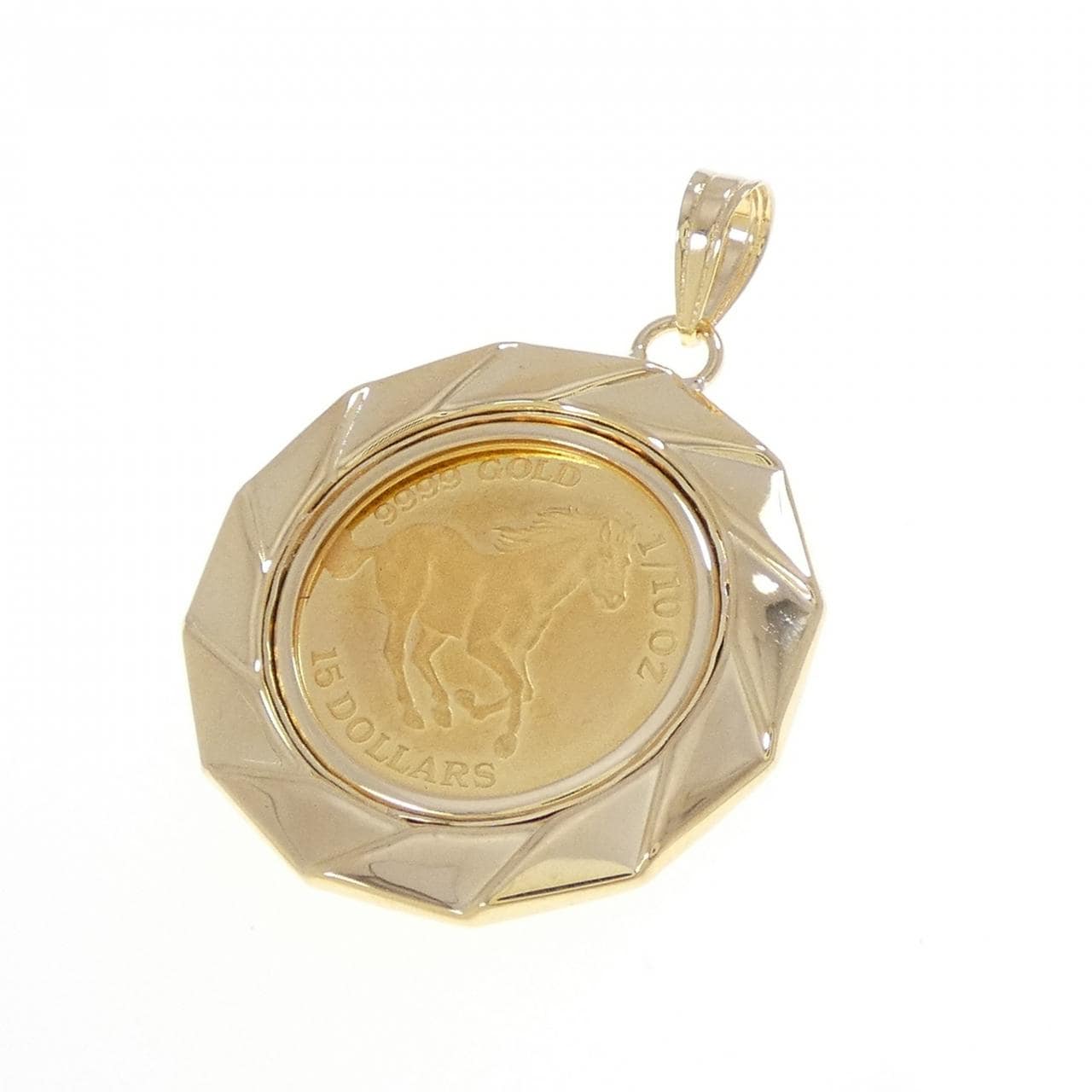 K18YG(枠) コイン ペンダント