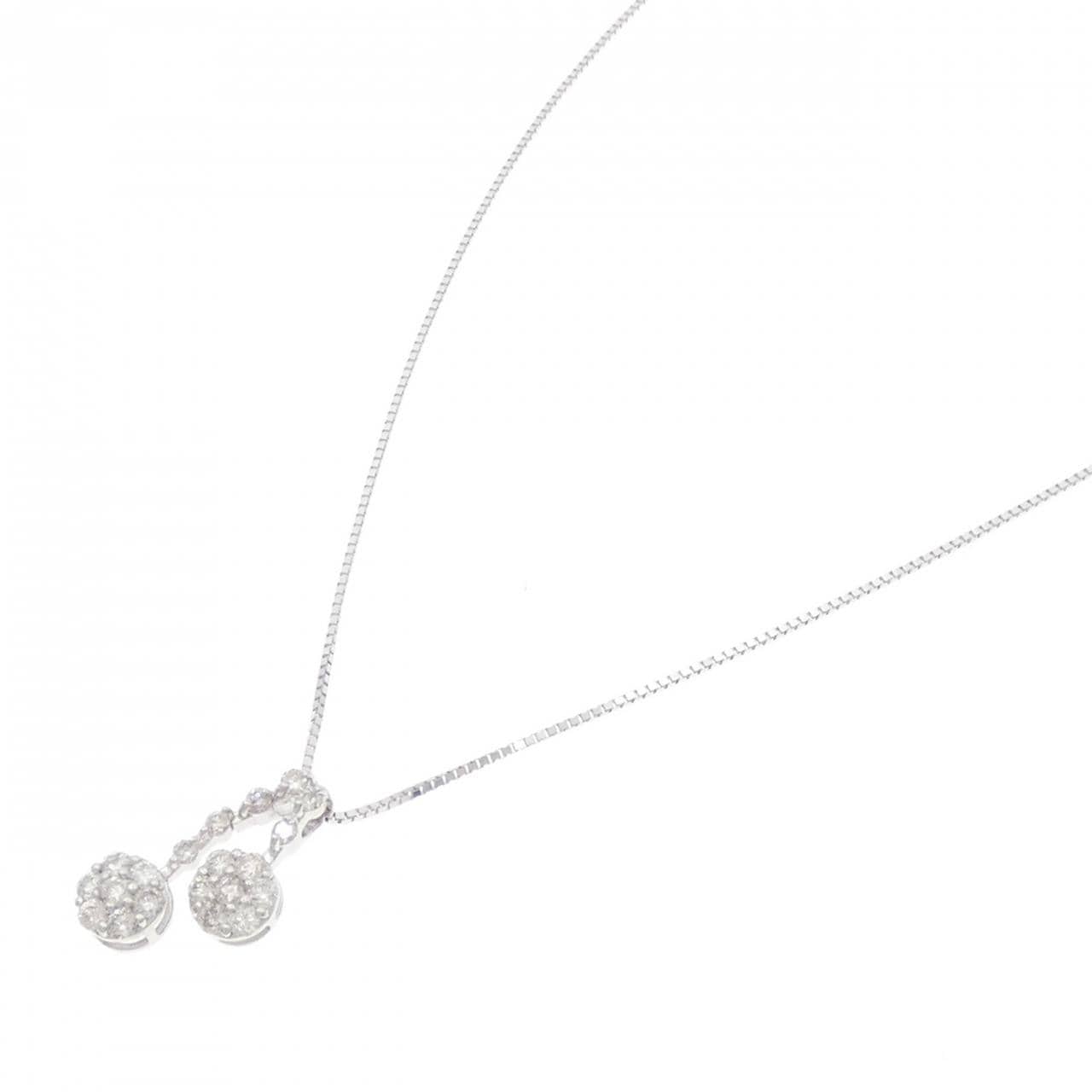 K18WG ダイヤモンド ネックレス 0.54CT