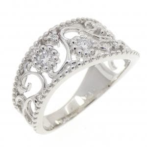 PT900 フラワー ダイヤモンド リング 0.17CT