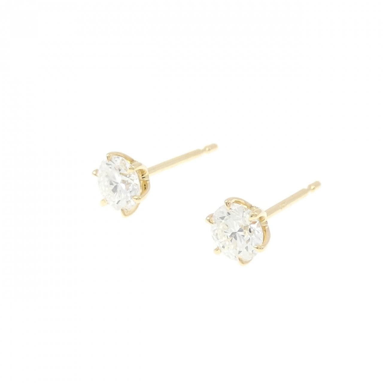 【リメイク】K18YG/ST ダイヤモンド ピアス 0.311CT 0.328CT H SI1 VG-Good