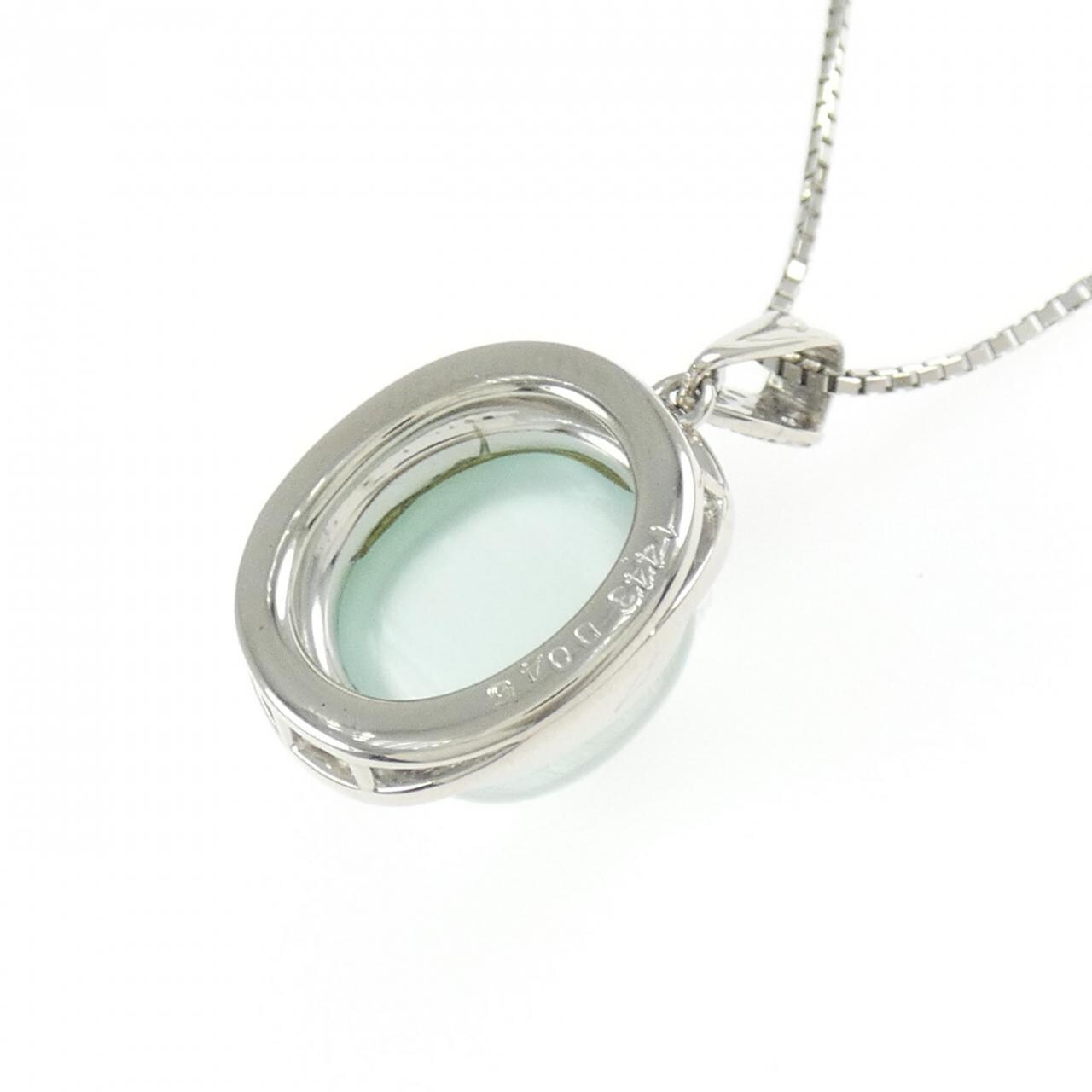 PT900/PT850海蓝宝猫眼项链 14.43CT