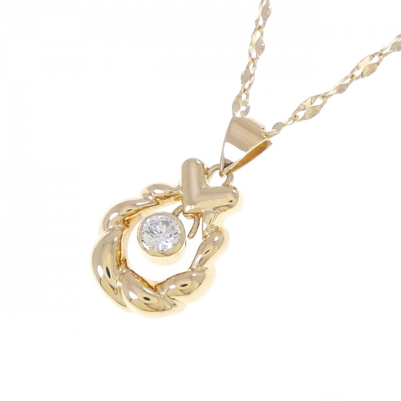 K18YG ダイヤモンド ネックレス 0.14CT
