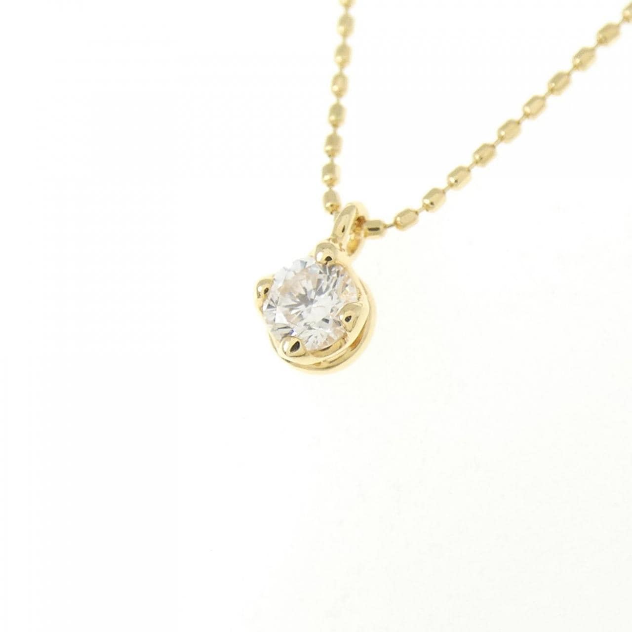 K18YG ソリティア ダイヤモンド ネックレス 0.08CT