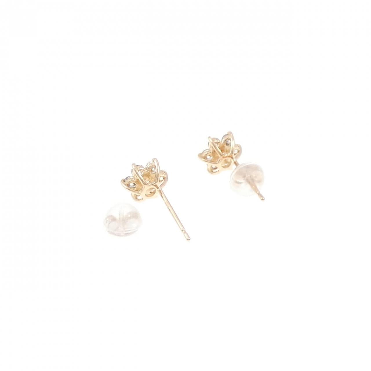 K18PG フラワー ダイヤモンド ピアス 0.50CT