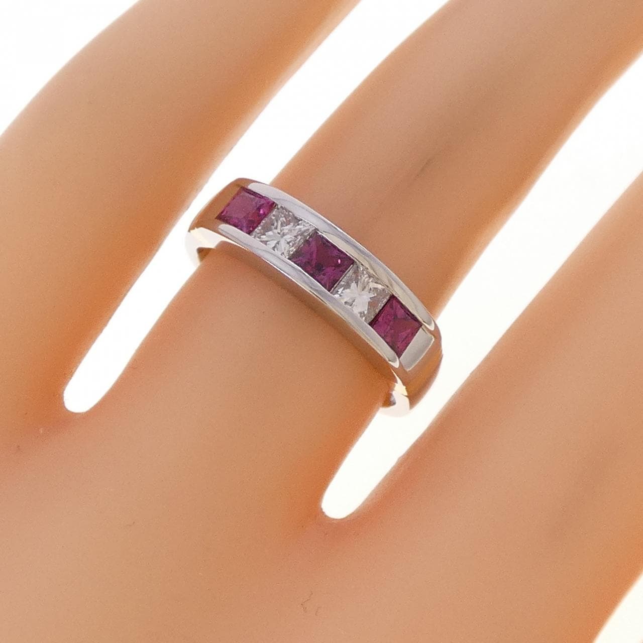 PT900/K18YG ルビー リング 0.45CT