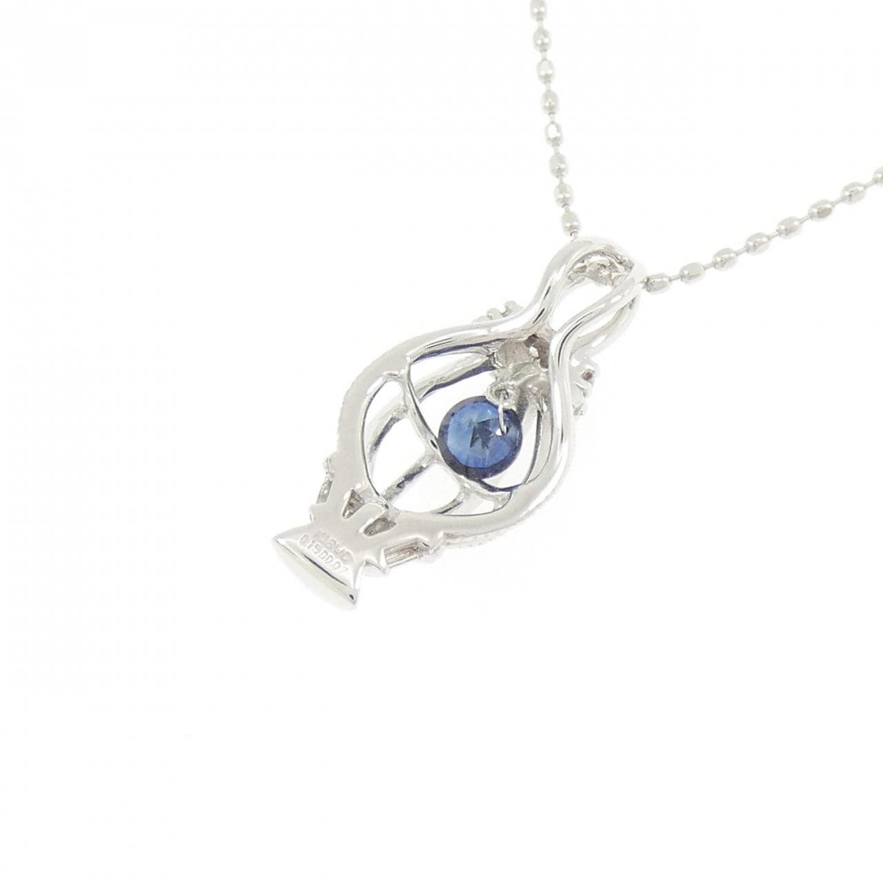 K18WG サファイヤ ネックレス 0.15CT