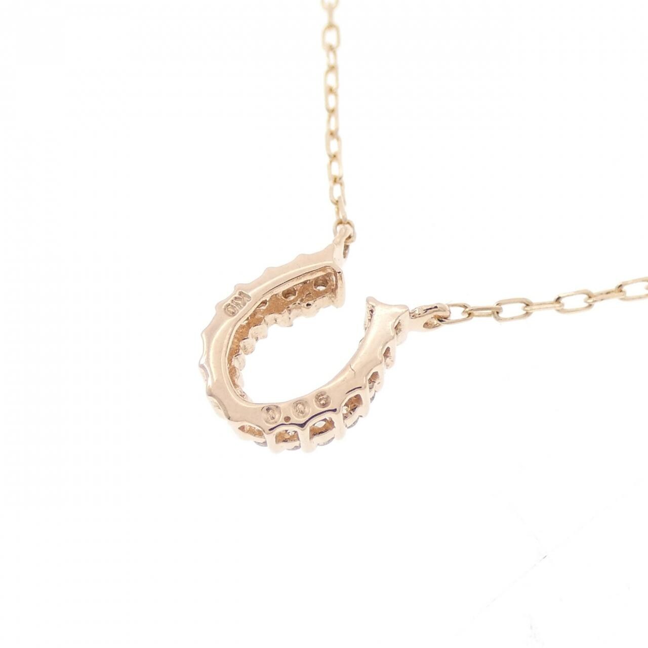 K10PG Horseshoe Diamond Necklace 0.06CT