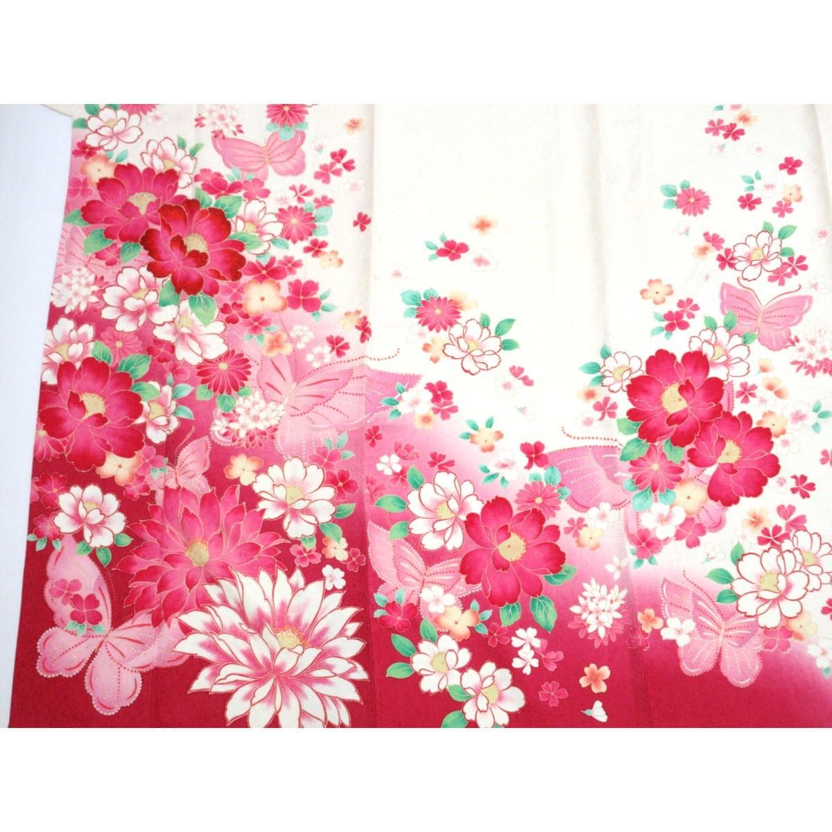 振袖　友禅金彩加工　刺繍入りボカシ染