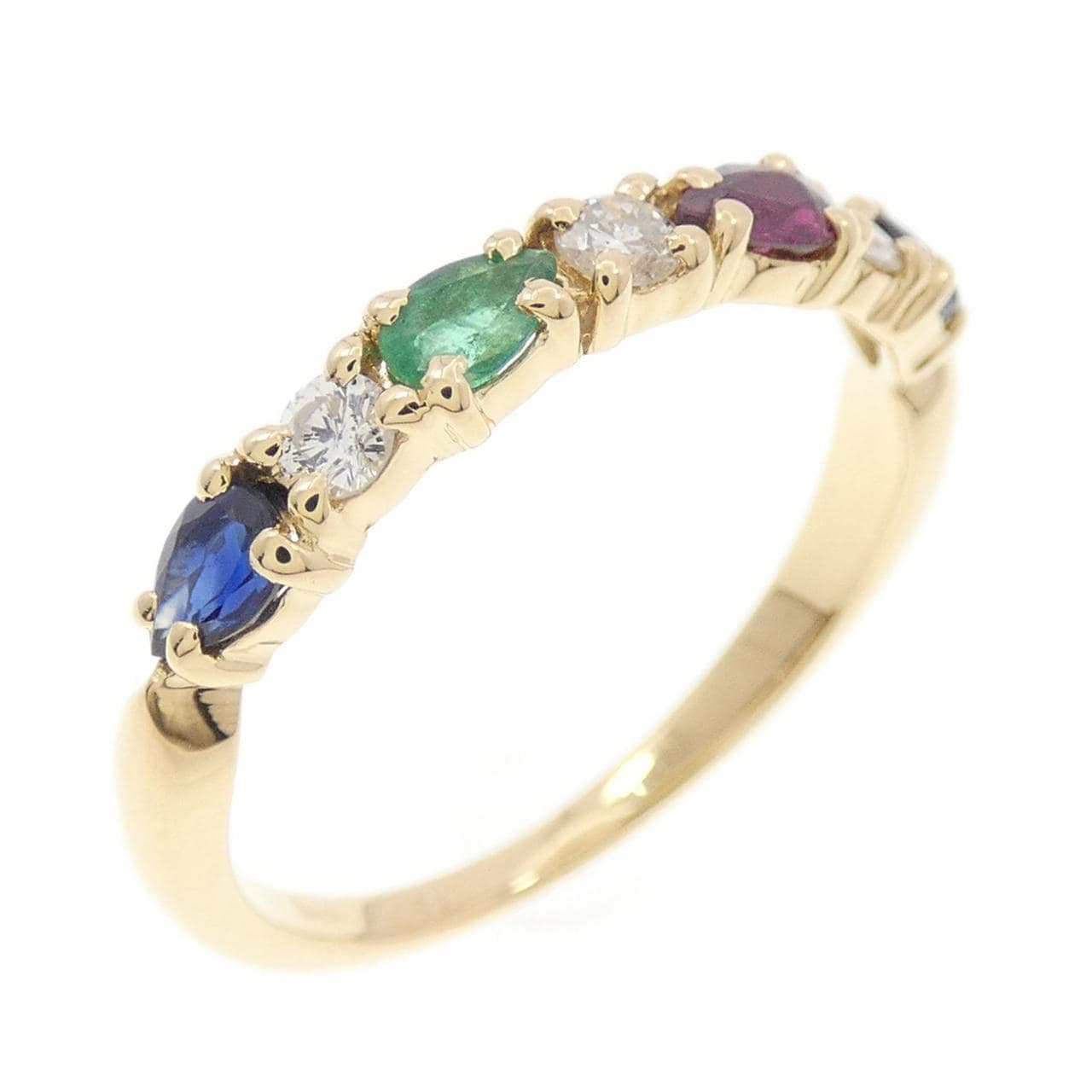 750YG カラーストーン リング