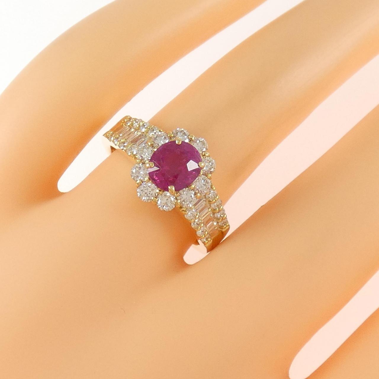 【新品】K18YG ルビー リング 1.112CT