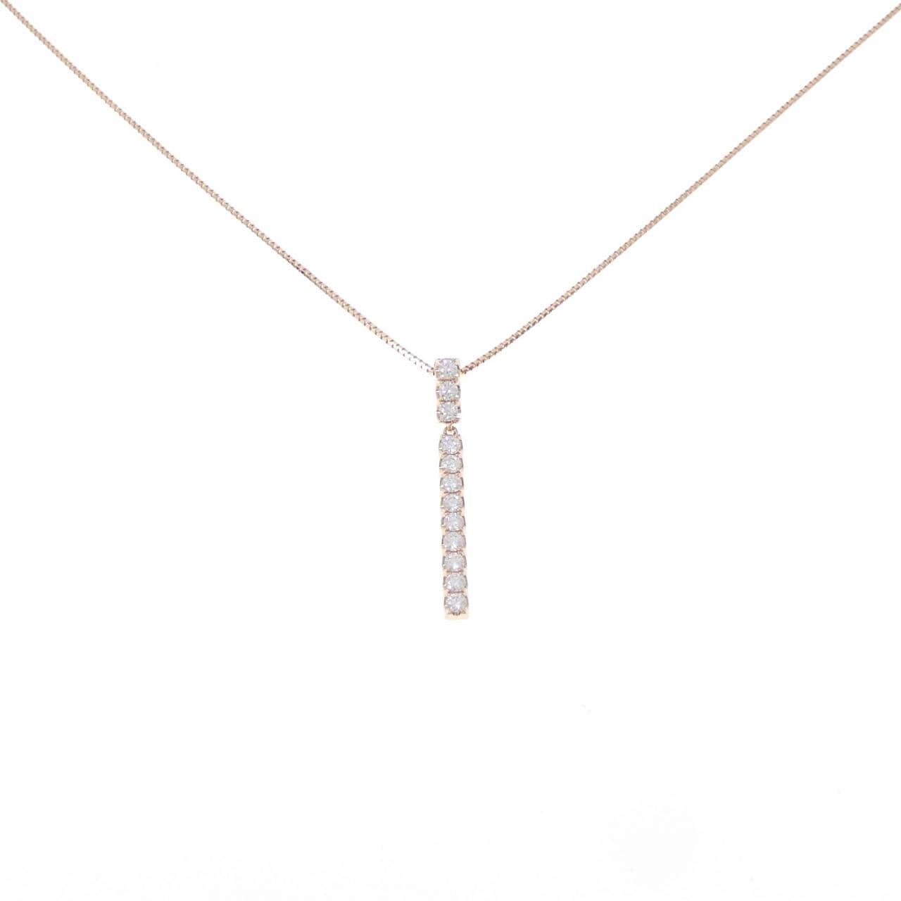 750PG/K18PG ダイヤモンド ネックレス 0.46CT