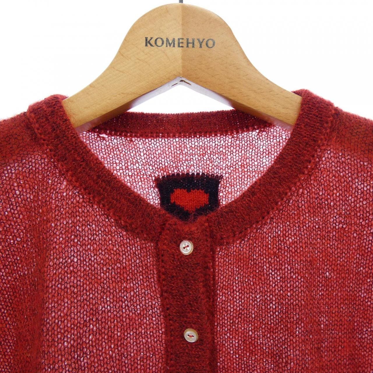 コムデギャルソン COMME des GARCONS QF-N022 REDHEART カーディガン