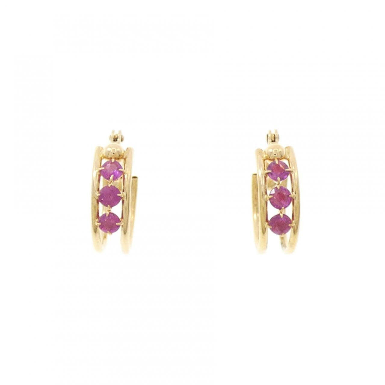 K18YG ルビー ピアス