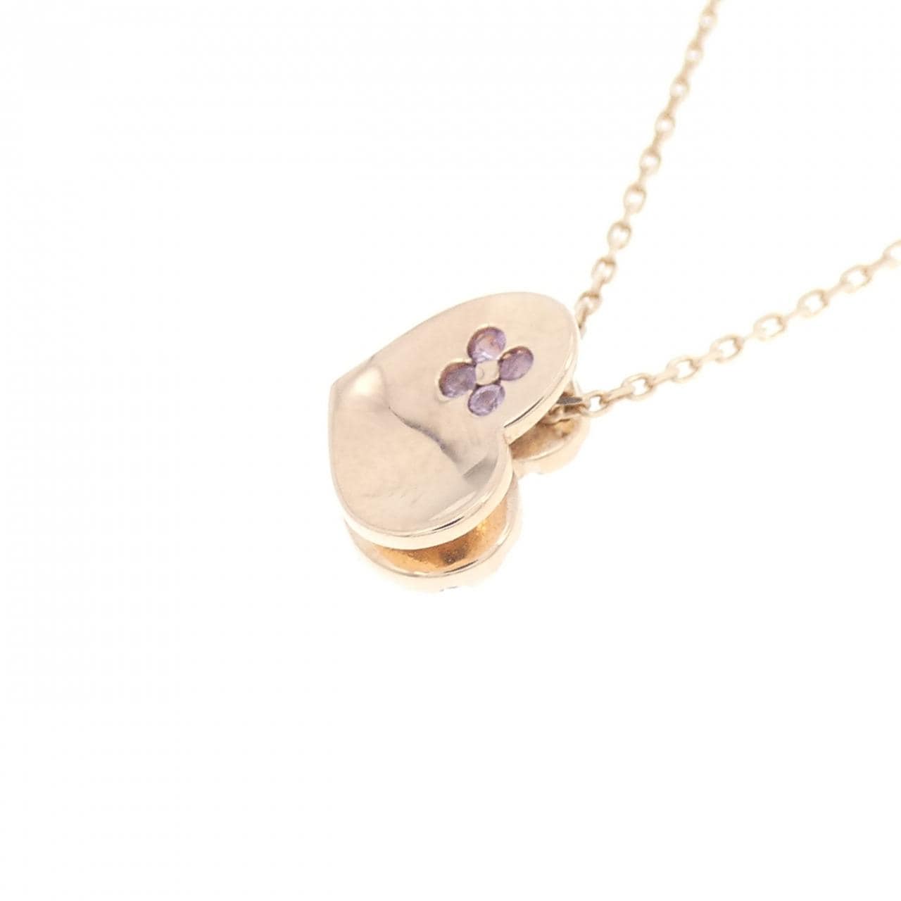 K10PG ハート ダイヤモンド ネックレス 0.02CT