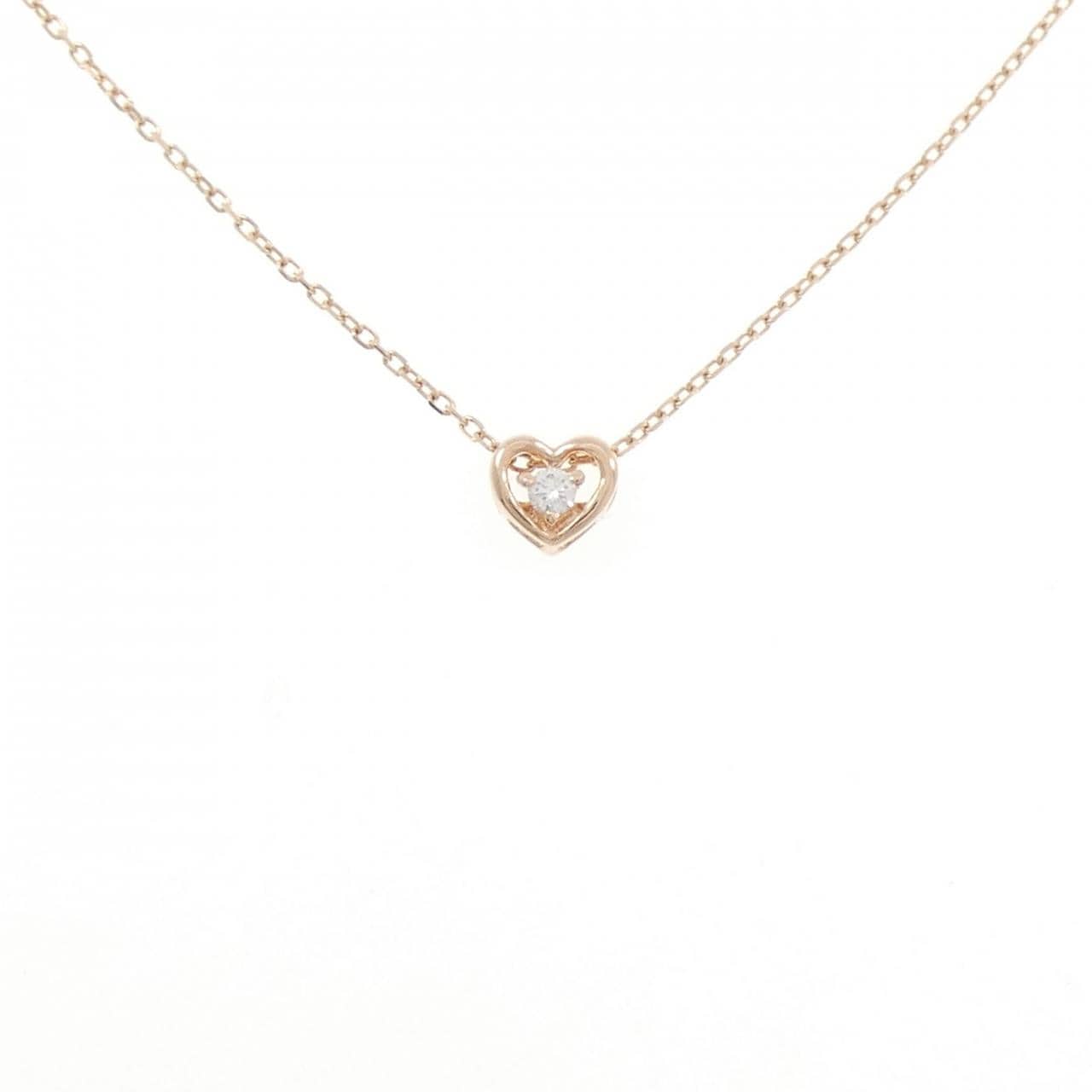 K10PG ハート ダイヤモンド ネックレス 0.02CT