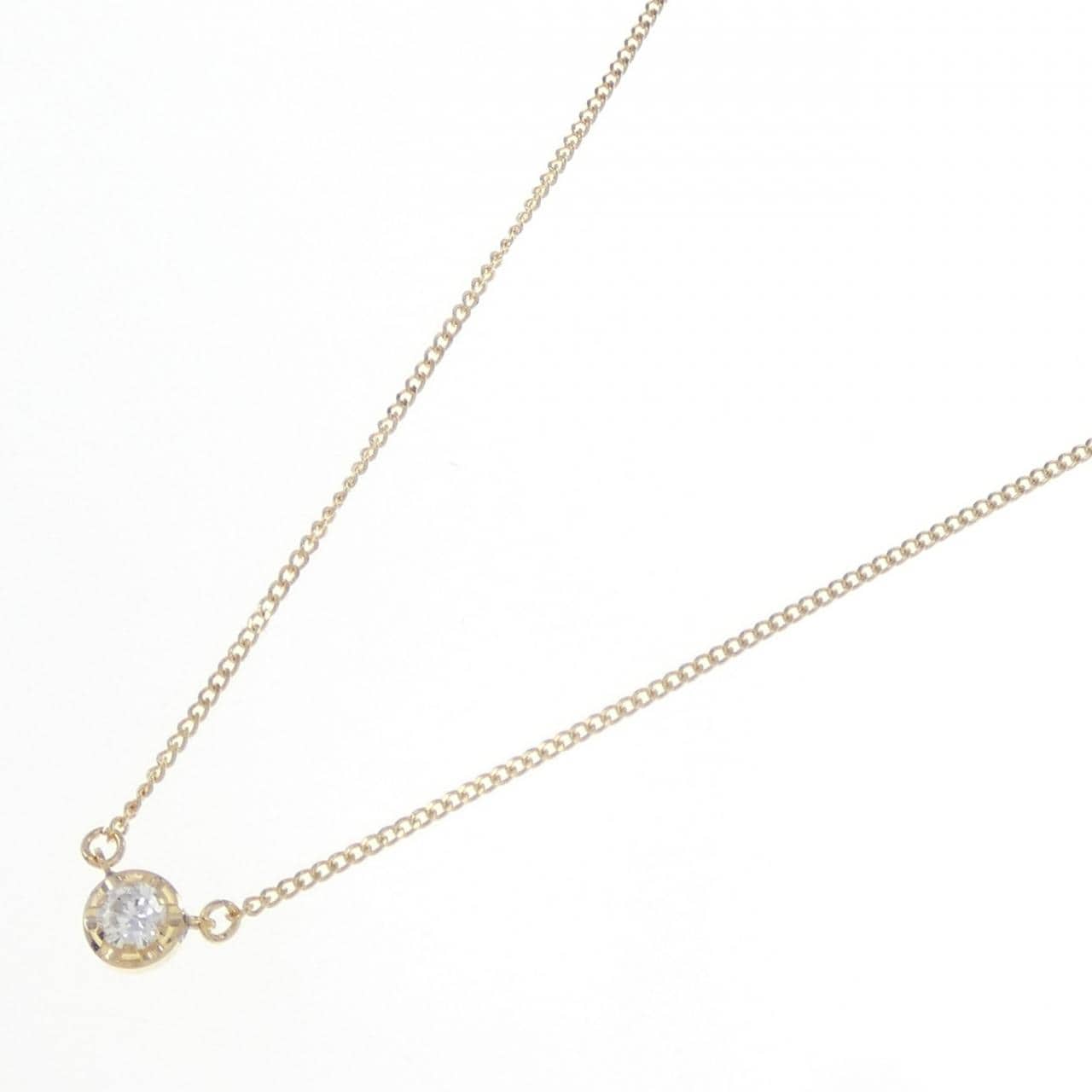 K18YG ソリティア ダイヤモンド ネックレス 0.10CT