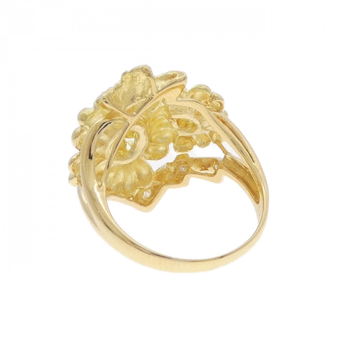 K18YG flower Diamond ring 0.14CT