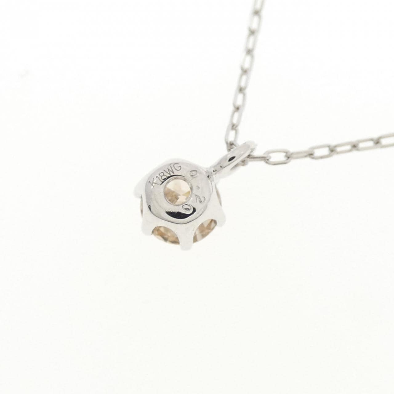 K18WG ソリティア ダイヤモンド ネックレス 0.20CT