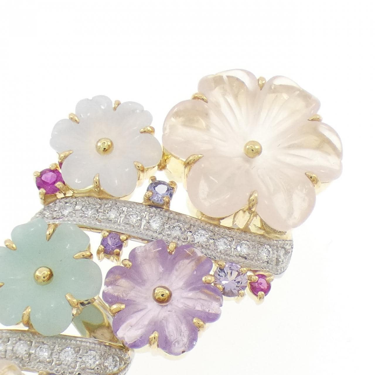 ヤマサキユミコ カラーストーン ブローチ