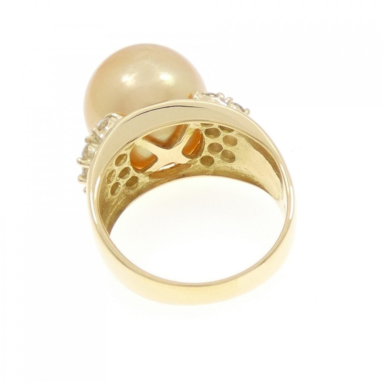 K18YG White Butterfly Pearl ring