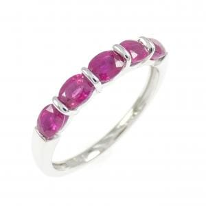 K18WG ルビー リング 0.80CT