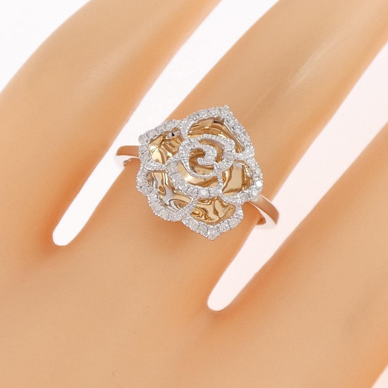K18WG/K18PG ローズ ダイヤモンド リング 0.15CT