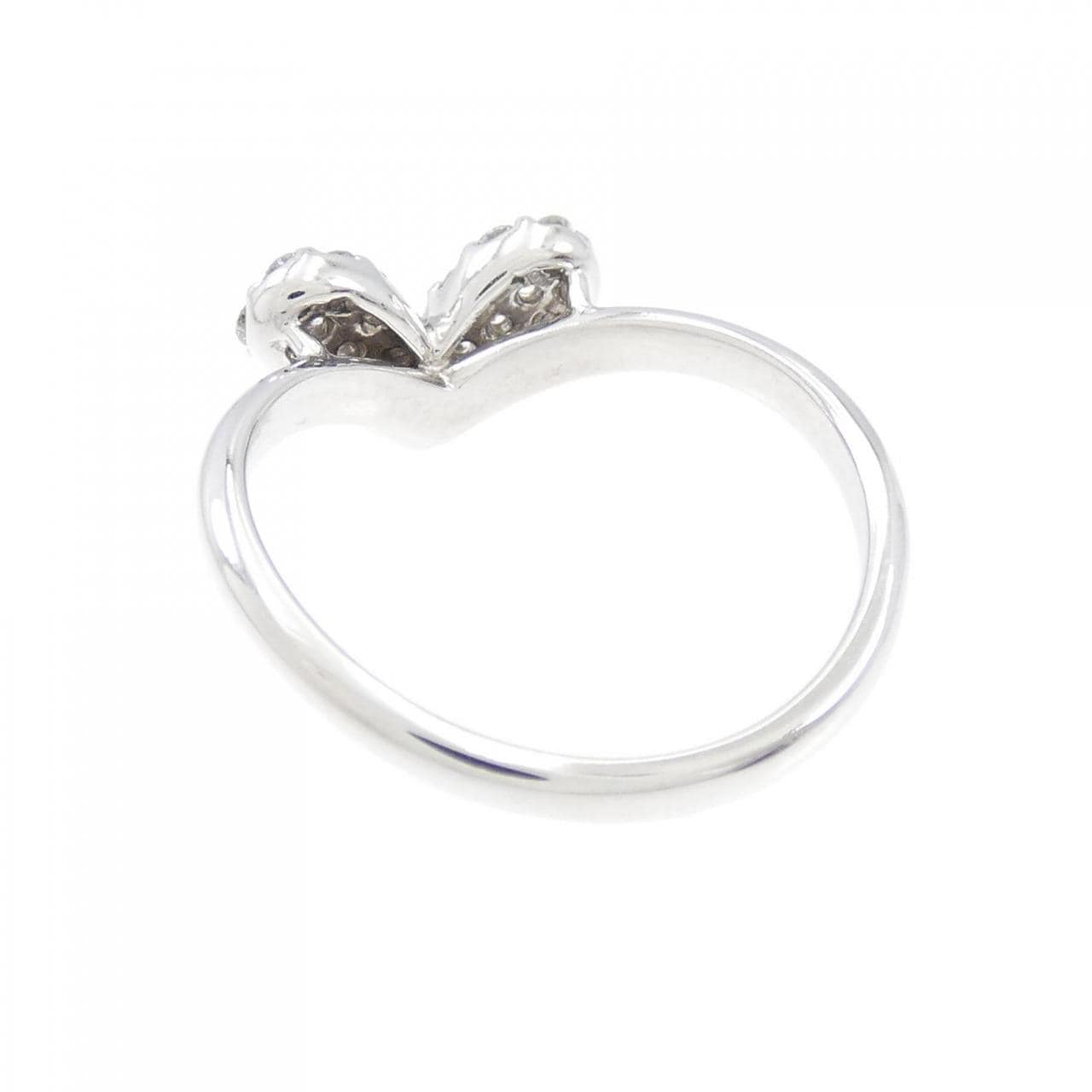 K18WG Pave Heart Diamond Ring 0.28CT